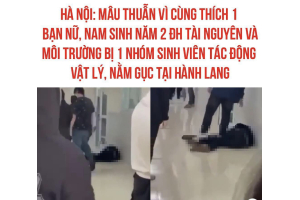 Nam sinh viên ĐH Tài nguyên và Môi trường bị đánh gục ở hành lang lớp học